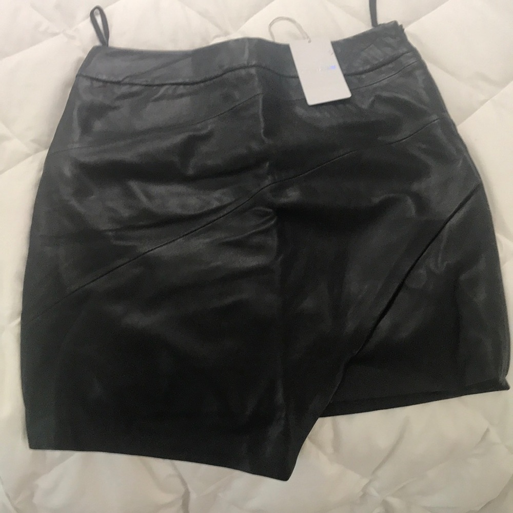 Black leather Zadig & Voltaire short skirt